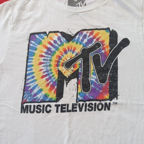 2020 MTV Unisex Dripping Tye Dye Logo Graphic T Shirt / Size S - Picture 1 of 7